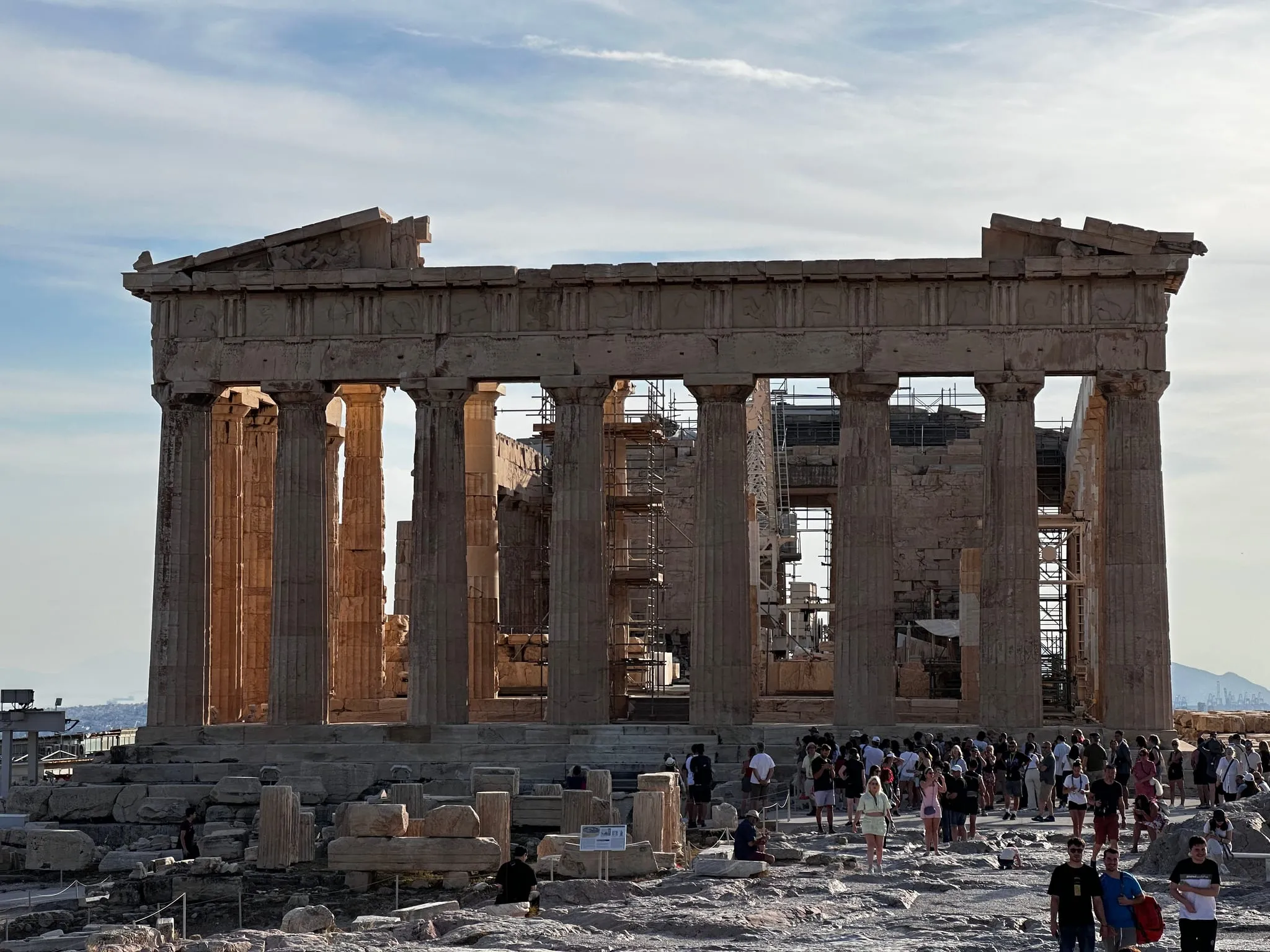 The Parthenon on the Acropolis with crowds below