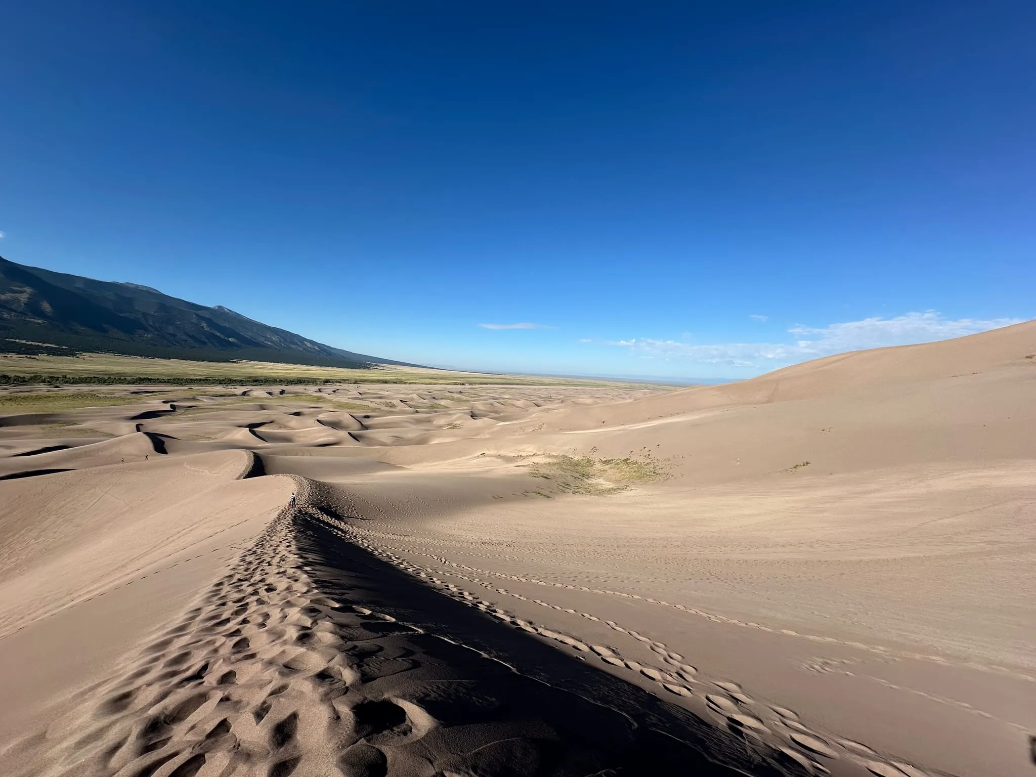 Footprints along a dune ridge at Great Sand Dunes