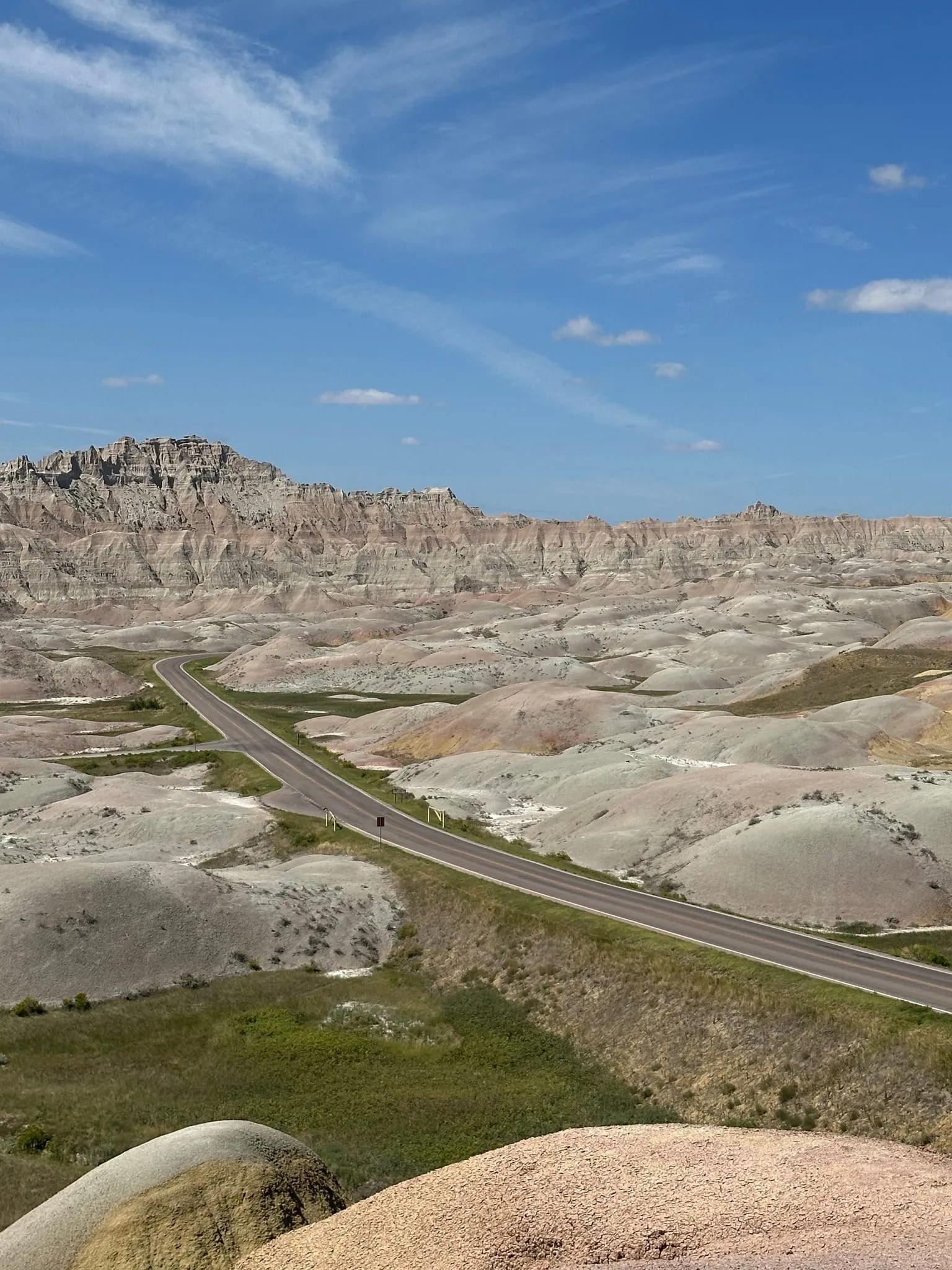 A road winding through the Badlands