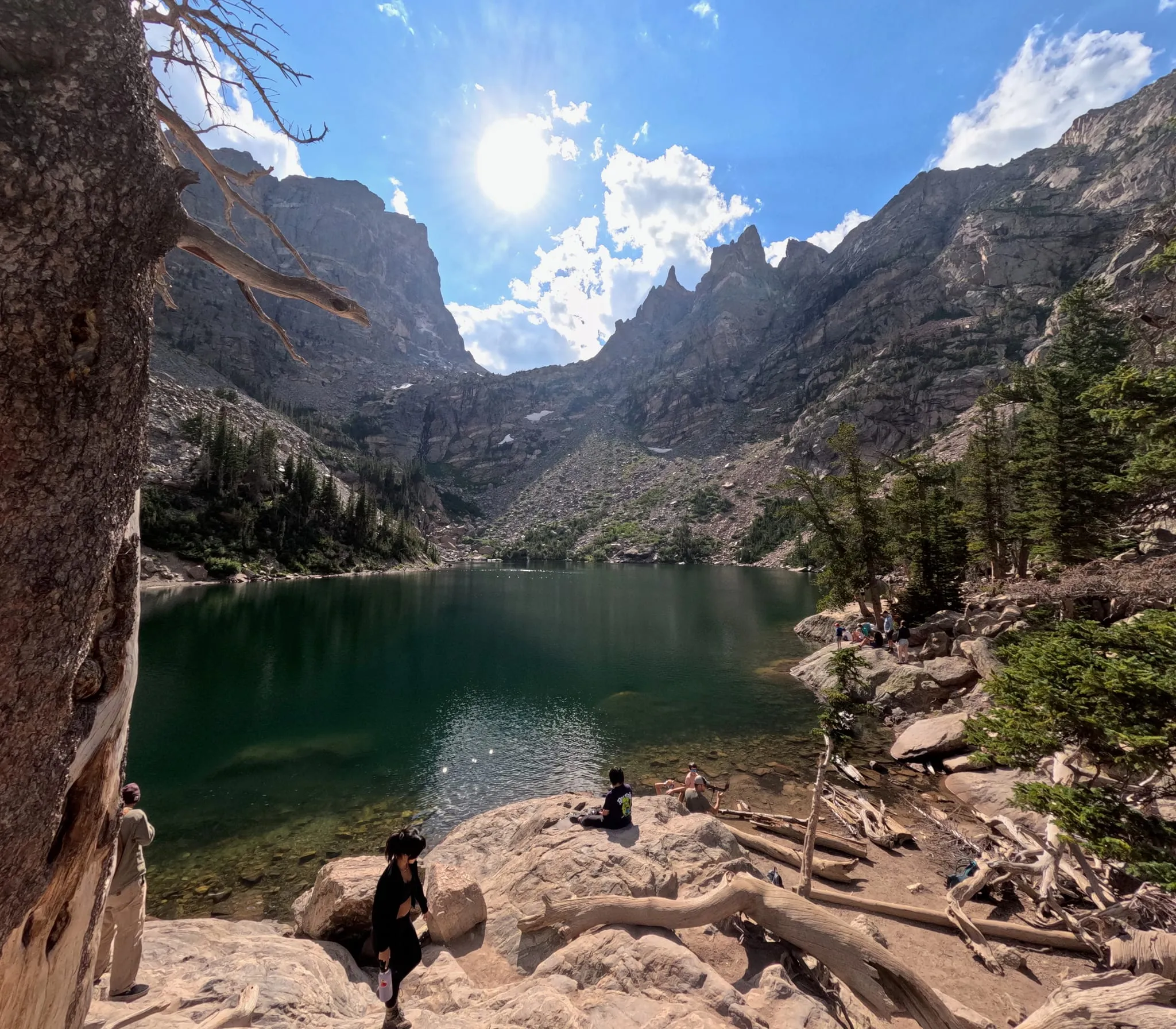 Emerald Lake below jagged peaks