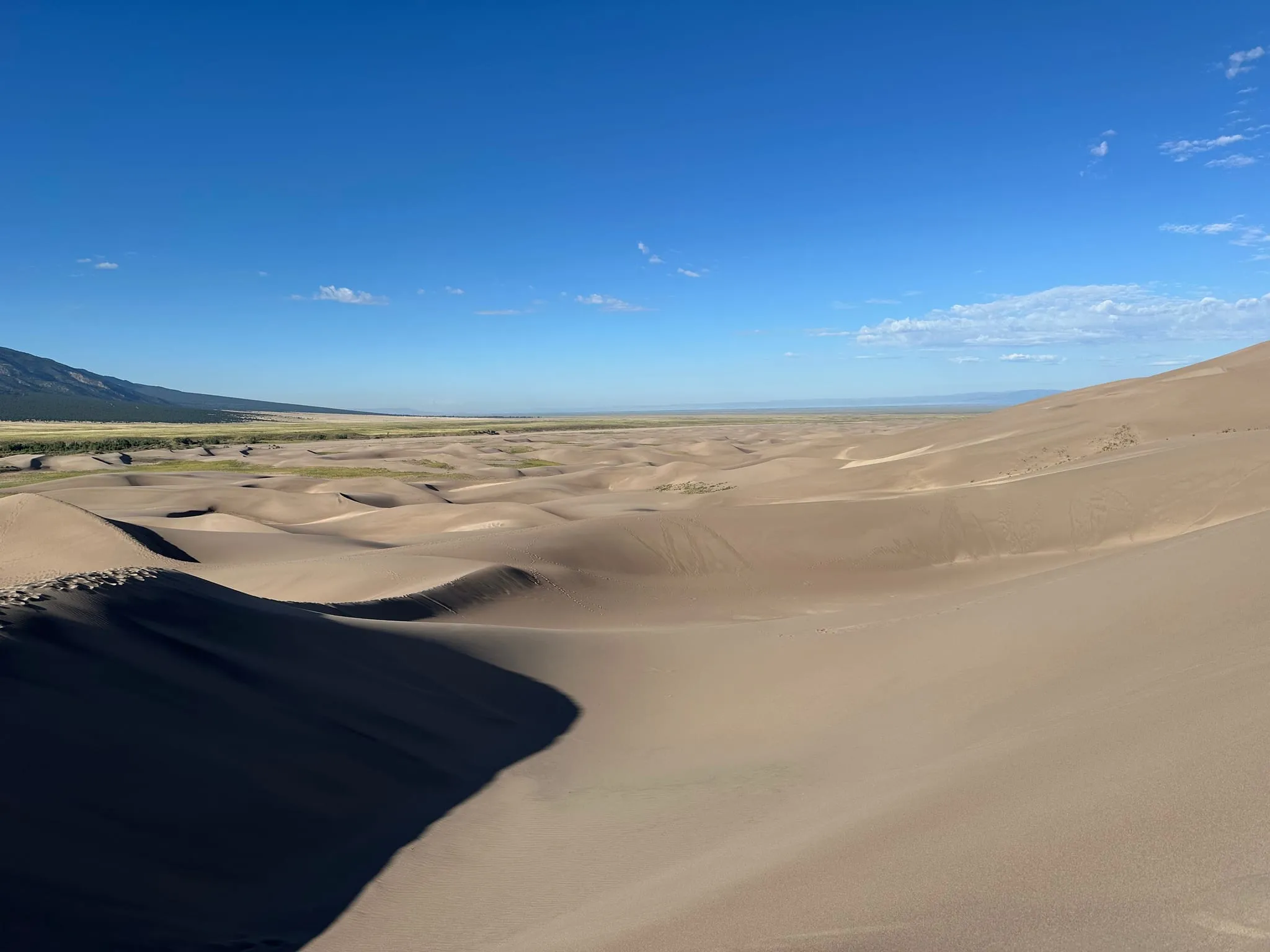 Dunes running toward the mountains at Great Sand Dunes