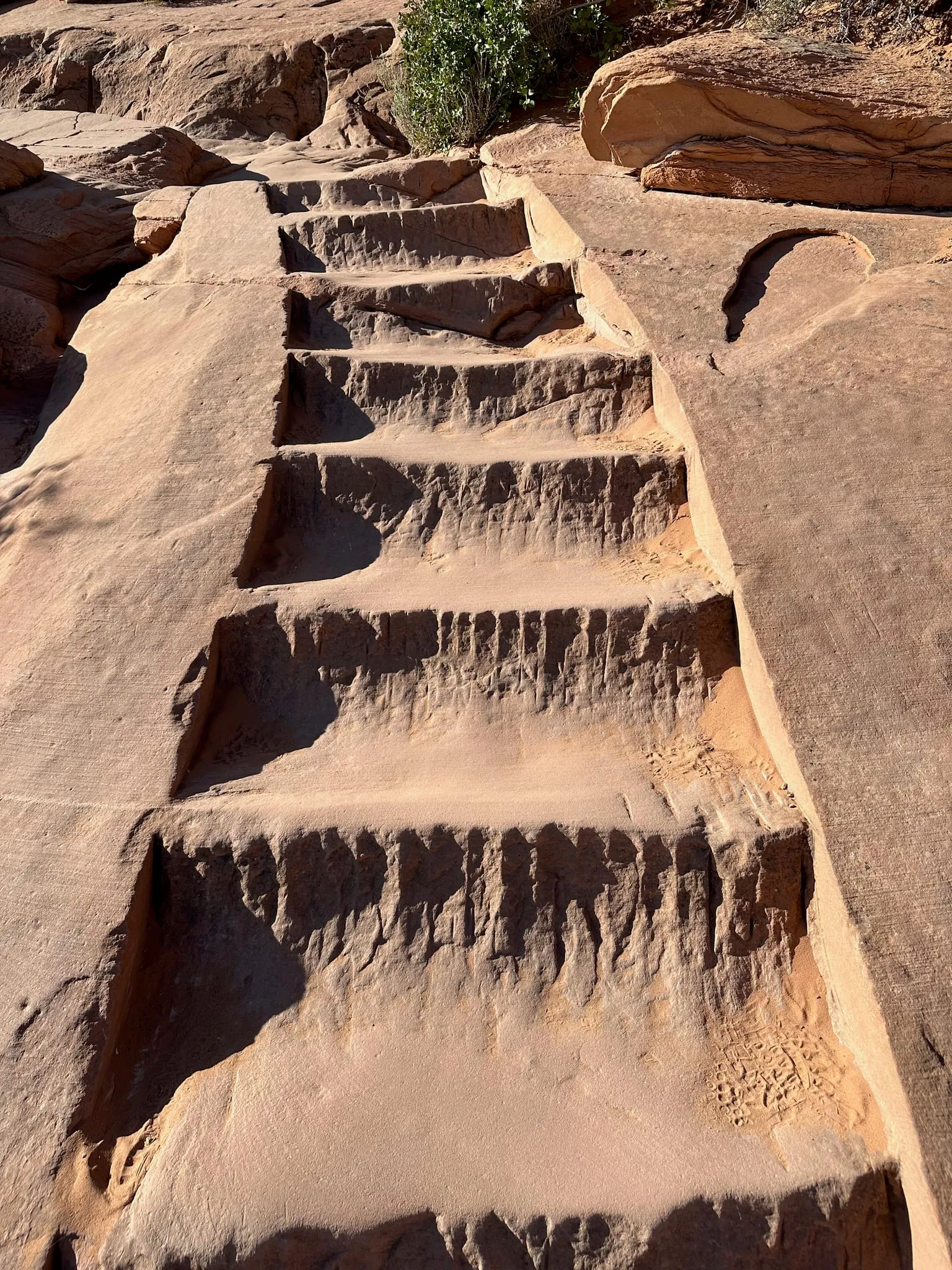 Steps carved into sandstone